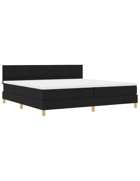 Letto a Molle con Materasso Nero 200x200 cm Tessuto