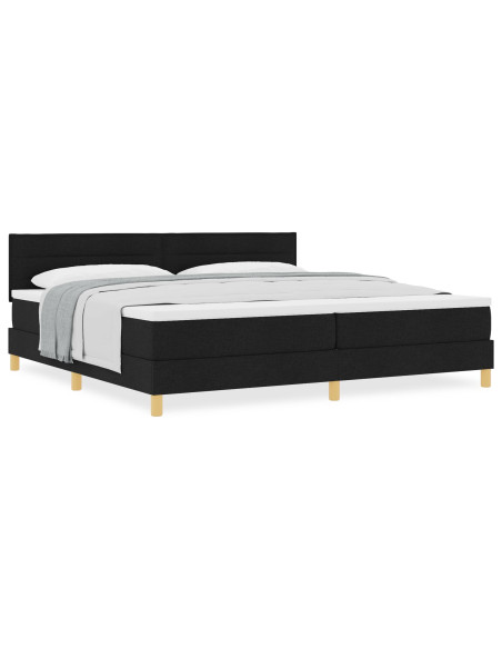 Letto a Molle con Materasso Nero 200x200 cm Tessuto