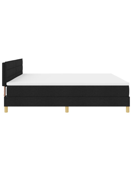Letto a Molle con Materasso Nero 200x200 cm Tessuto