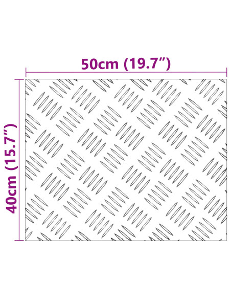 Pannelli in Alluminio a Righe 2 pz Antiscivolo 50x40 cm