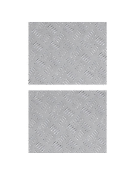 Pannelli in Alluminio a Righe 2 pz Antiscivolo 50x40 cm