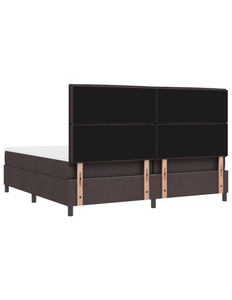 Letto Box Spring  con materasso marrone scuro 200x200 cm tessuto