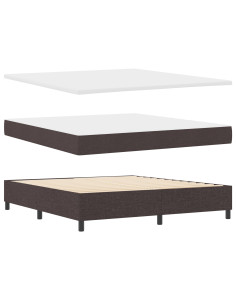 Letto a molle con materasso Marrone scuro 180 x 200 cm Tessuto 2