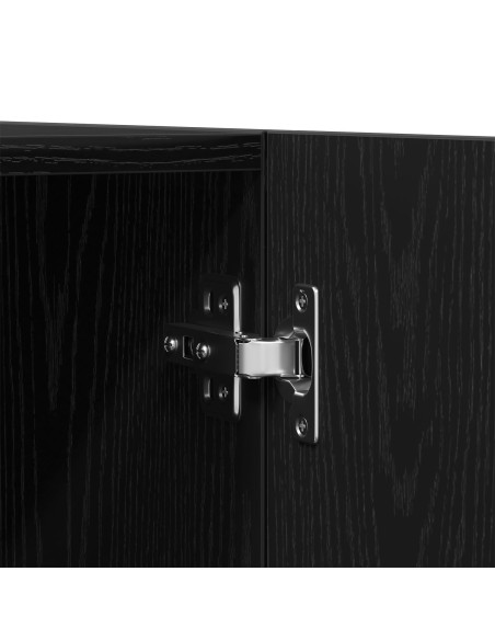 Armadio  Nero Rovere 90x52x200 cm in legno ingegnerizzato