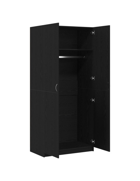 Guardaroba Rovere Nero 90 x 52 x 200 cm Legno multistrato