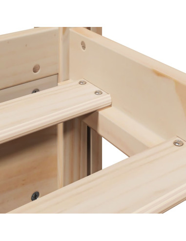 Giroletto con Testiera 100x200 cm Legno Massello di Pino