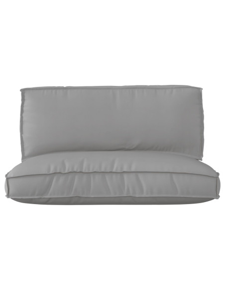 Set di Cuscini per Pallet 2 pcs Grigio Tessuto Oxford