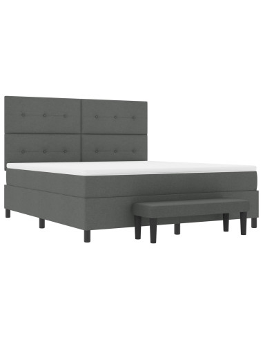 Letto a molle con materasso Grigio scuro 180 x 200 cm Tessuto