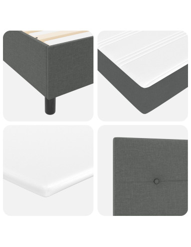Letto a molle con materasso Grigio scuro 180 x 200 cm Tessuto