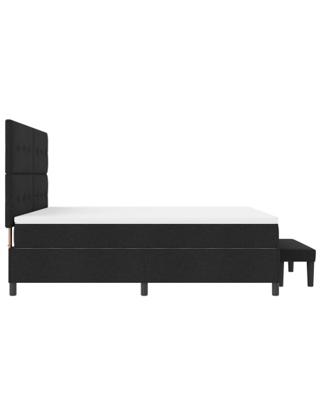 Letto a molle con materasso Nero 180 x 200 cm Tessuto