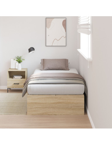 Struttura letto con contenitore Rovere Sonoma 70 x 190 cm