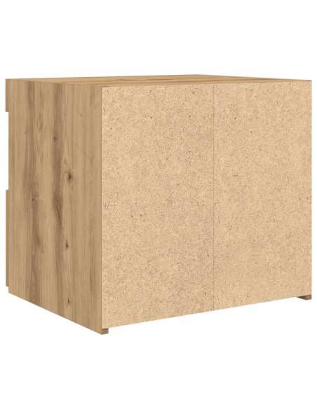 Comodino  con luci LED Rovere Artigianale 50x40x45 cm