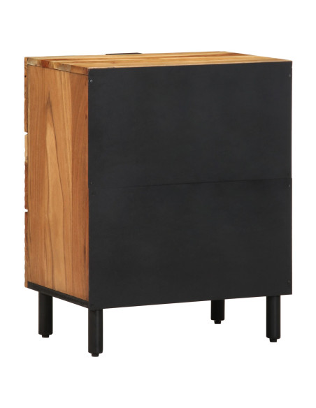 comodino  50x33x62 cm in legno massello di acacia