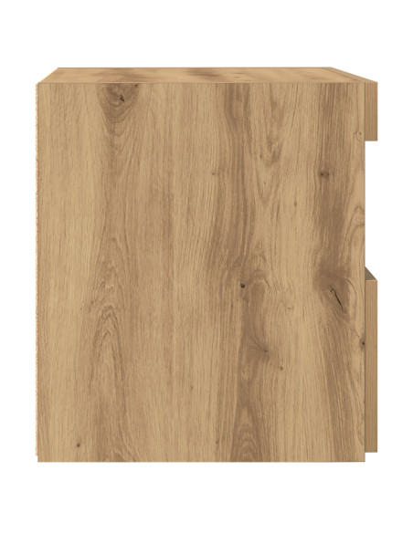Comodino  con luci LED Rovere Artigianale 50x40x45 cm