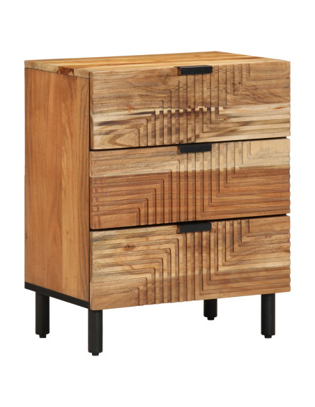 comodino  50x33x62 cm in legno massello di acacia