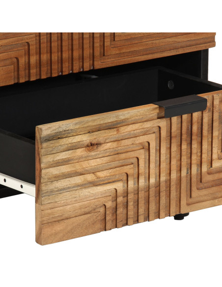 comodino  50x33x62 cm in legno massello di acacia