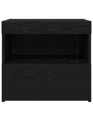 Armadio da Notte con cassetto 2 pcs Rovere Nero 50 x 40 x 45 cm