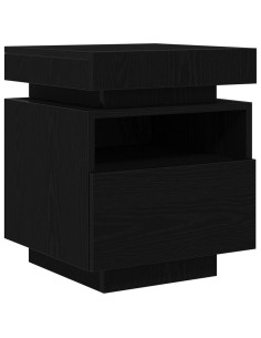 Armadio da Notte con cassetto Rovere Nero 40 x 39 x 48,5 cm 2