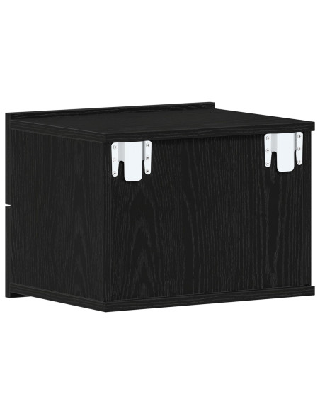 Comodino  Nero Rovere 40x30x30 cm in legno ingegnerizzato