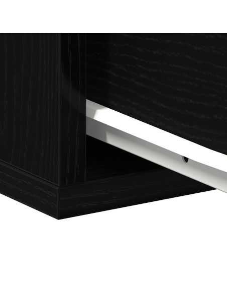 Comodino  Nero Rovere 40x30x30 cm in legno ingegnerizzato