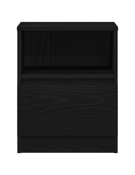 Comodino Nero Rovere 40x40x50 cm in Legno Ingegnerizzato