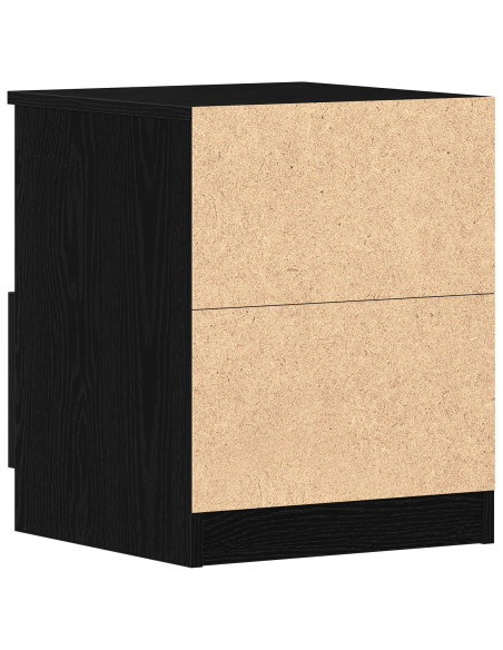 Comò da letto 2 pezzi Nero e Rovere 40x40x50 cm in legno ingegnerizzato