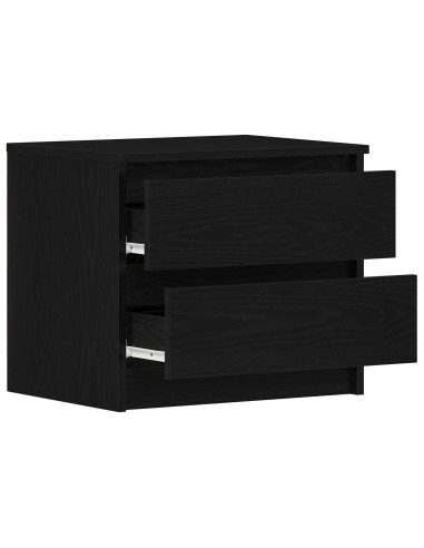 Armadio da Notte con cassetto Rovere Nero 50 x 40 x 43,5 cm