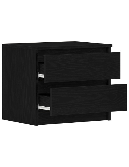 Armadio da Notte con cassetto Rovere Nero 50 x 40 x 43,5 cm