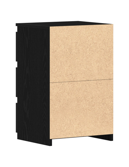 Comodino Nero Rovere  40x35x62,5 cm in Legno Ingegnerizzato
