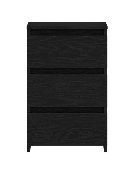 Comodini 2 pz Nero Rovere 40x35x62,5 cm Legno ingegnerizzato