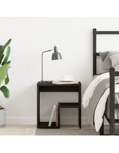 Armadio da Notte Rovere nero 40 x 30 x 40 cm Legno multistrato 2