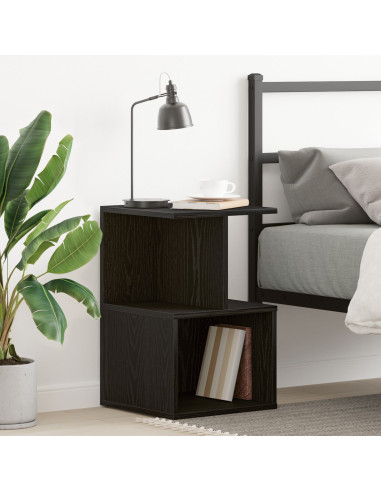 Armadio da Notte Rovere Nero 35 x 35 x 55 cm Legno multistrato