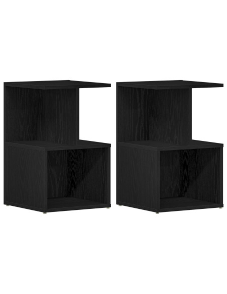 Comodini 2 pz Nero Rovere 35x35x55 cm Legno ingegnerizzato