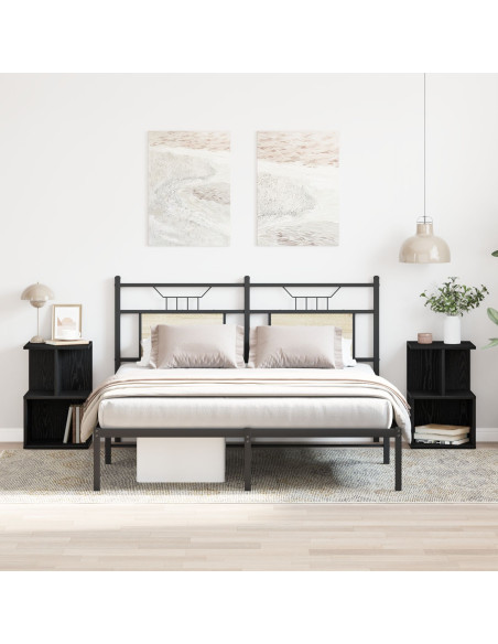 Comodini 2 pz Nero Rovere 35x35x55 cm Legno ingegnerizzato