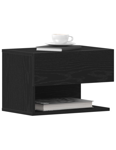 Armadio da Notte Rovere Nero 46 x 30 x 30 cm Legno multistrato
