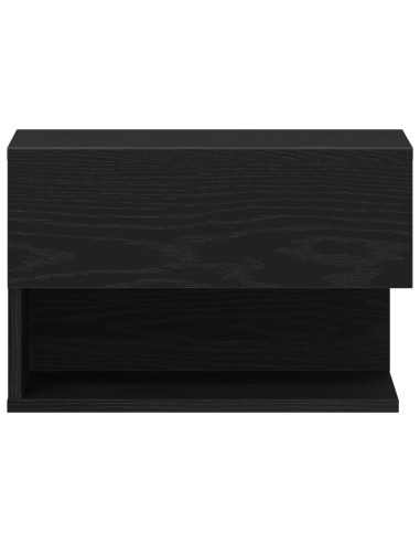 Armadio da Notte con cassetto 2 pcs Rovere Nero 46 x 30 x 30 cm
