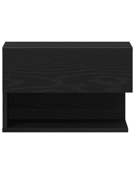 Armadi da comodino a muro  (Set di 2) - Legno ingegnerizzato rovere nero