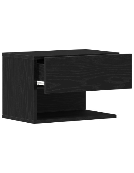 Armadio da Notte con cassetto 2 pcs Rovere Nero 46 x 30 x 30 cm