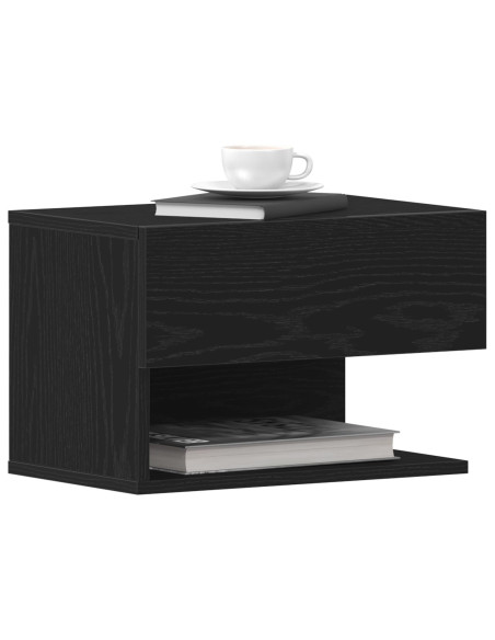 Armadi da comodino a muro  (Set di 2) - Legno ingegnerizzato rovere nero