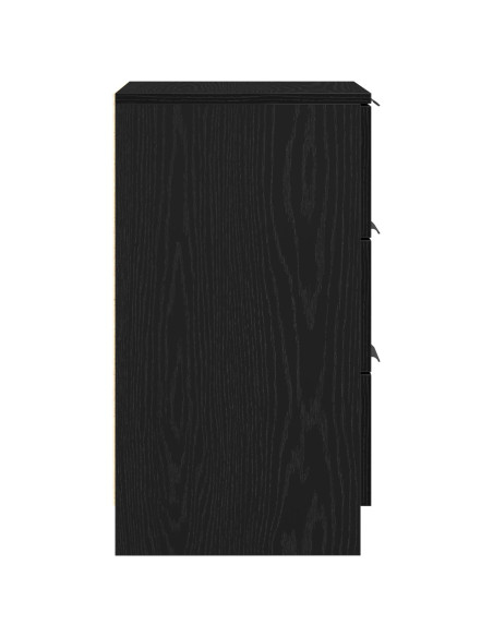 Armadio da Notte Rovere Nero 40 x 65 x 65 cm Legno multistrato