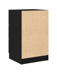Armadio da Notte con cassetto 2 pcs Rovere Nero 40 x 65 x 65 cm 2