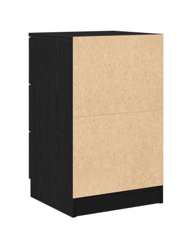 Armadio da Notte con cassetto 2 pcs Rovere Nero 40 x 65 x 65 cm