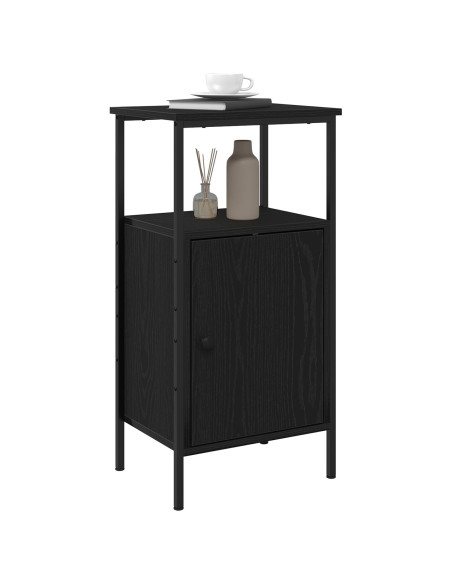 Comodino  Nero Rovere 41x31x80 cm Legno ingegnerizzato