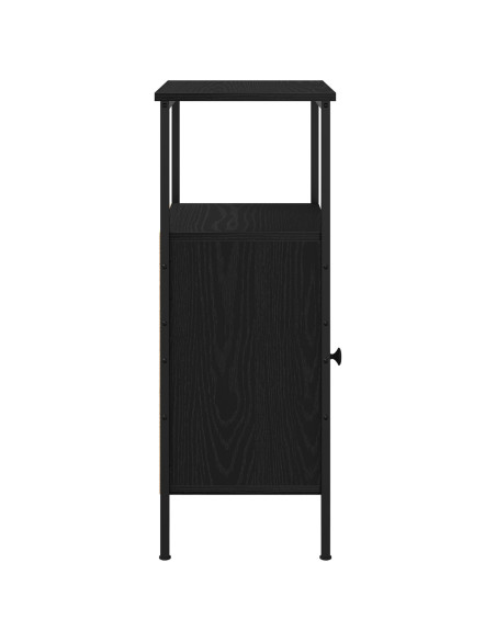 Armadio da Notte Rovere Nero 41 x 31 x 80 cm Legno multistrato