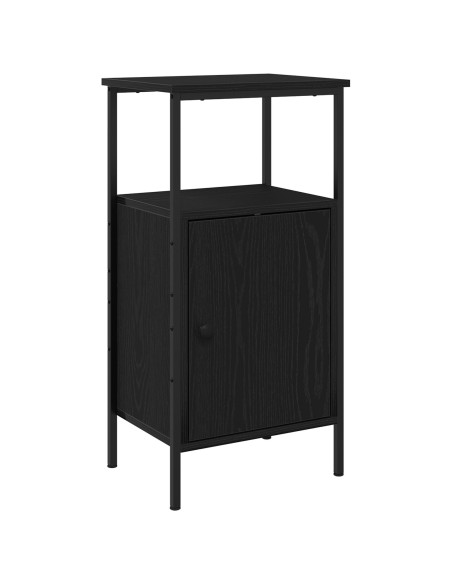 Comodini 2 pz Nero Rovere 41x31x80 cm Legno ingegnerizzato