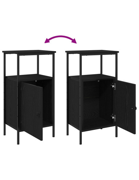 Comodini 2 pz Nero Rovere 41x31x80 cm Legno ingegnerizzato