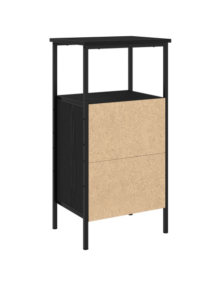 Comodini 2 pz Nero Rovere 41x31x80 cm Legno ingegnerizzato