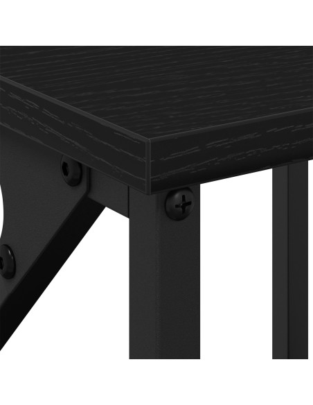 Comodino Nero Rovere 34x35,5x70 cm in Legno Ingegnerizzato