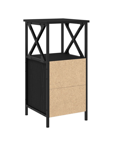 Comodini 2 pz Nero Rovere 34x35,5x70 cm Legno ingegnerizzato