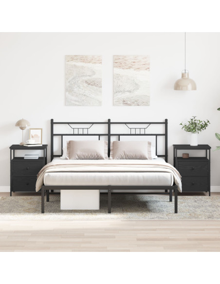 Comodini 2 pcs Nero Rovere 44x45x60 cm Legno ingegnerizzato